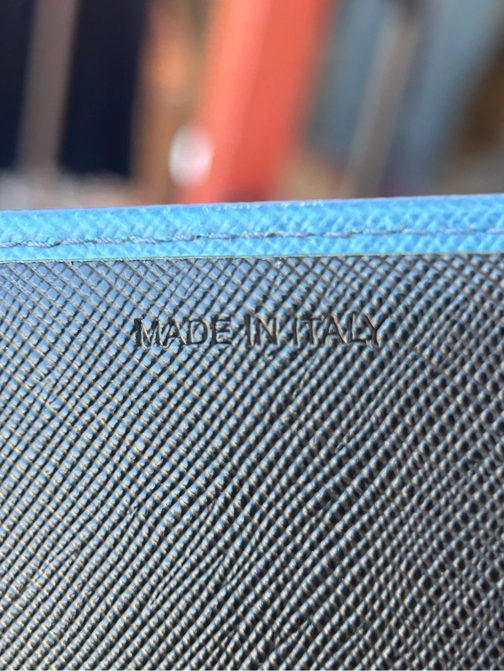 Prada Wallet Saffiano Double in Cobalt